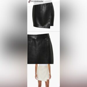 Babaton Women's faux leather Black Skirt